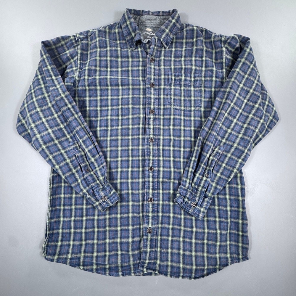 Bob Timberlake Flannel Men's Long Sleeve Plaid Button Up LT‎ Blue Green